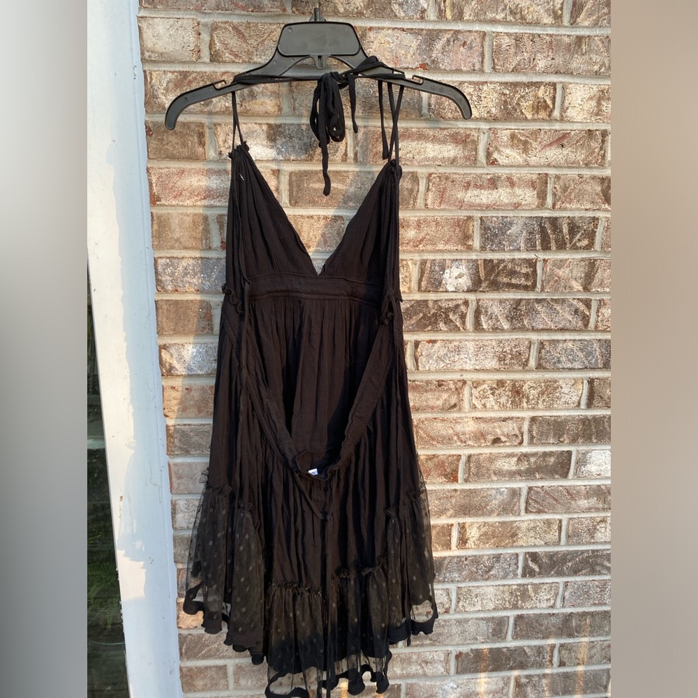 BellanBlue Black Halter Ruffle Mesh Mini Dress - Picture 14 of 16